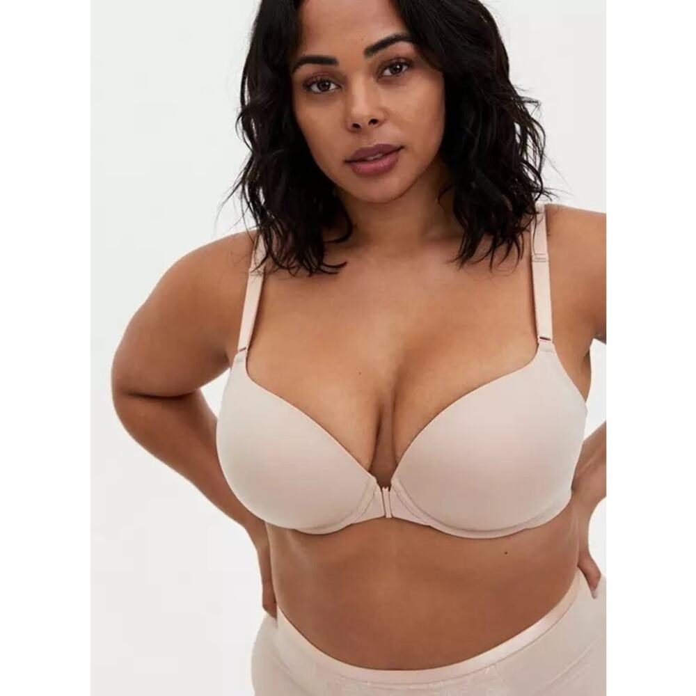 Torrid Curve Front Close T-Shirt Bra 42D Beige Underwire Full Coverage